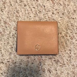 Camel and Navy Tory Burch Wallet